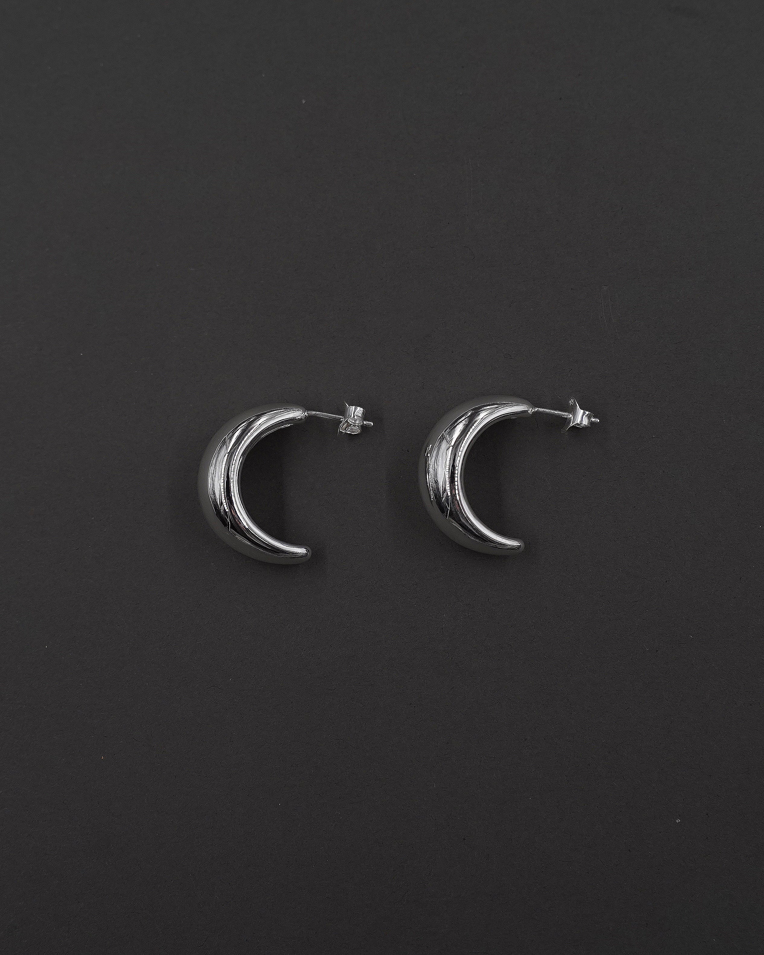 MOON HOOPS ÖRHÄNGEN L BLANK