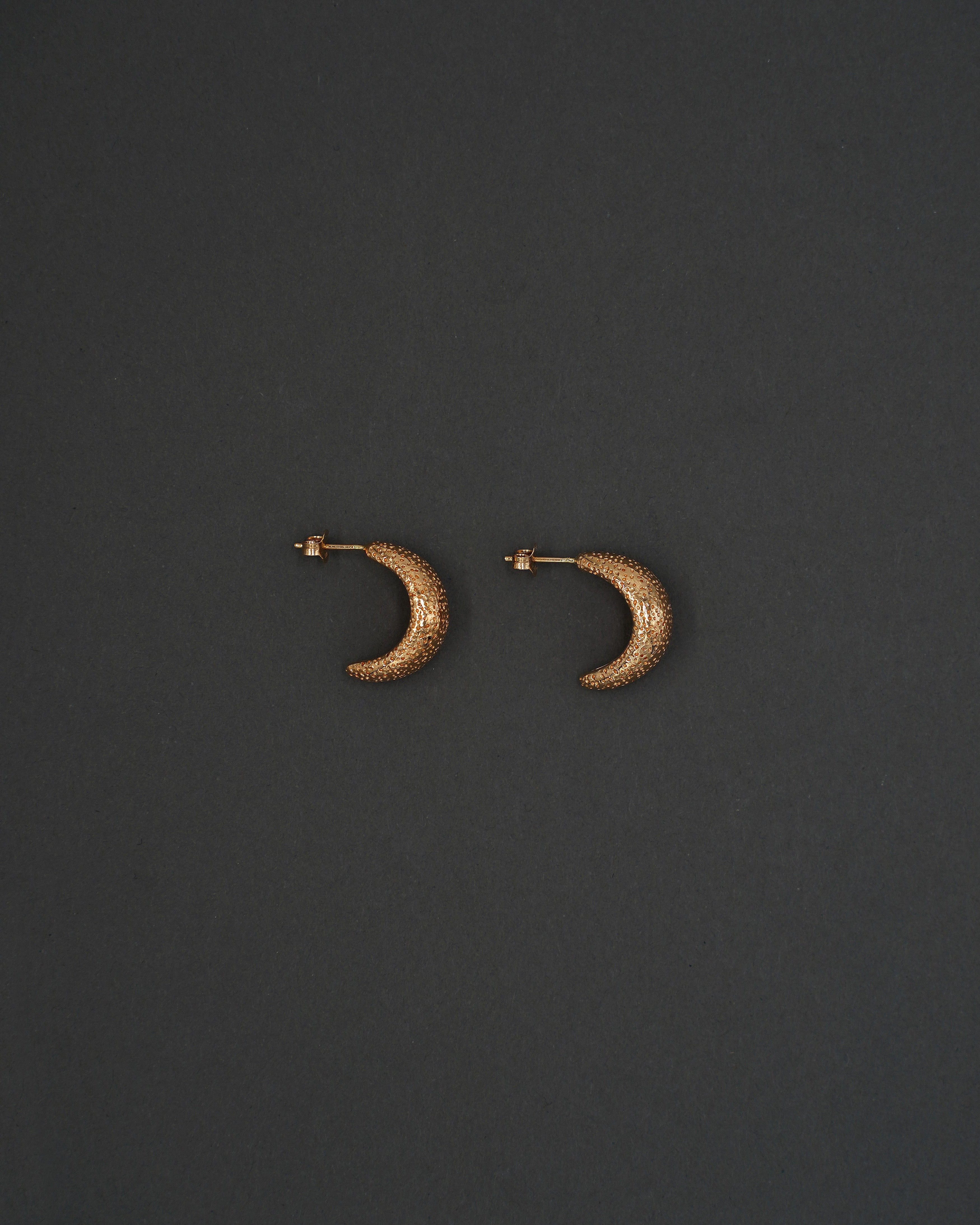 MOON HOOPS ÖRHÄNGEN M STRUKTUR GULD