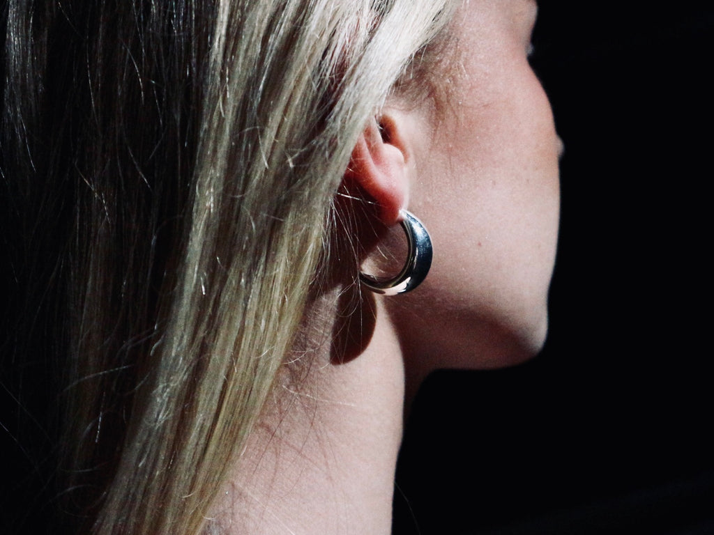 MOON HOOPS ÖRHÄNGEN L BLANK