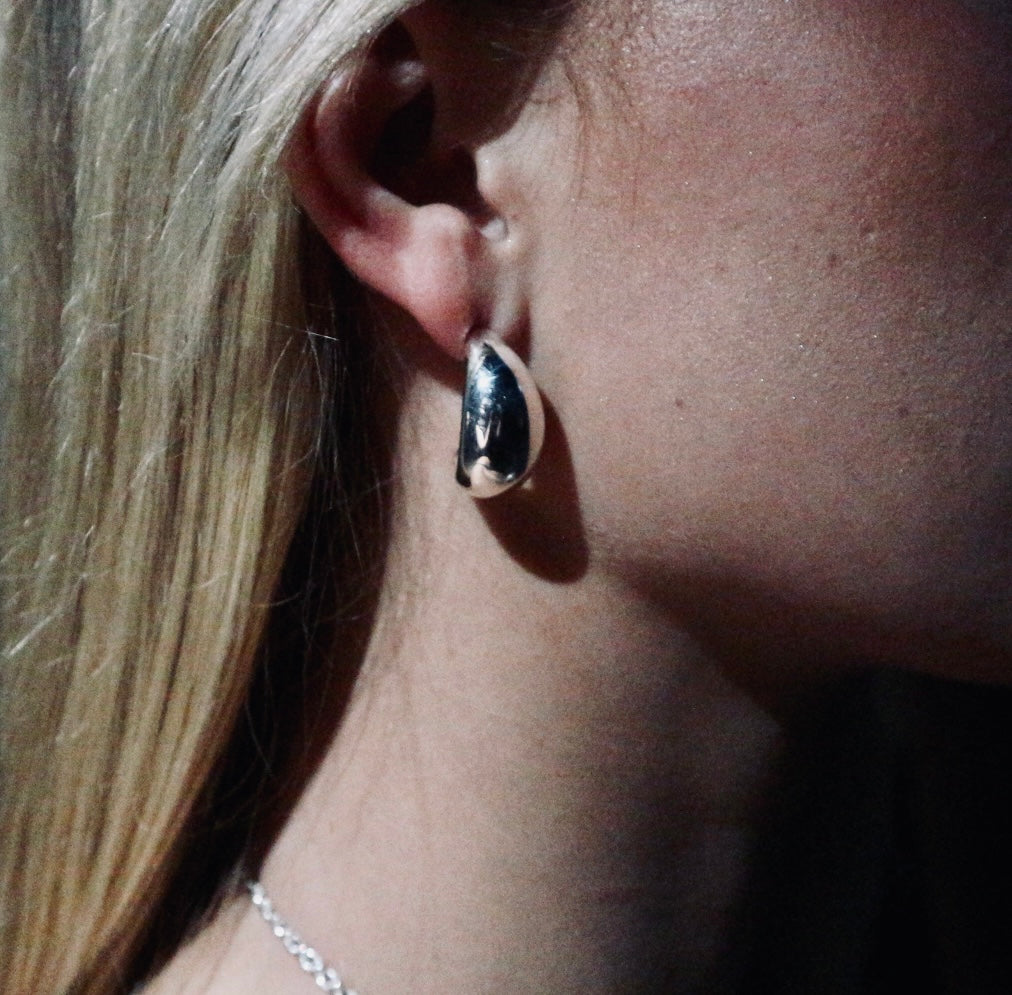 MOON HOOPS ÖRHÄNGEN L BLANK