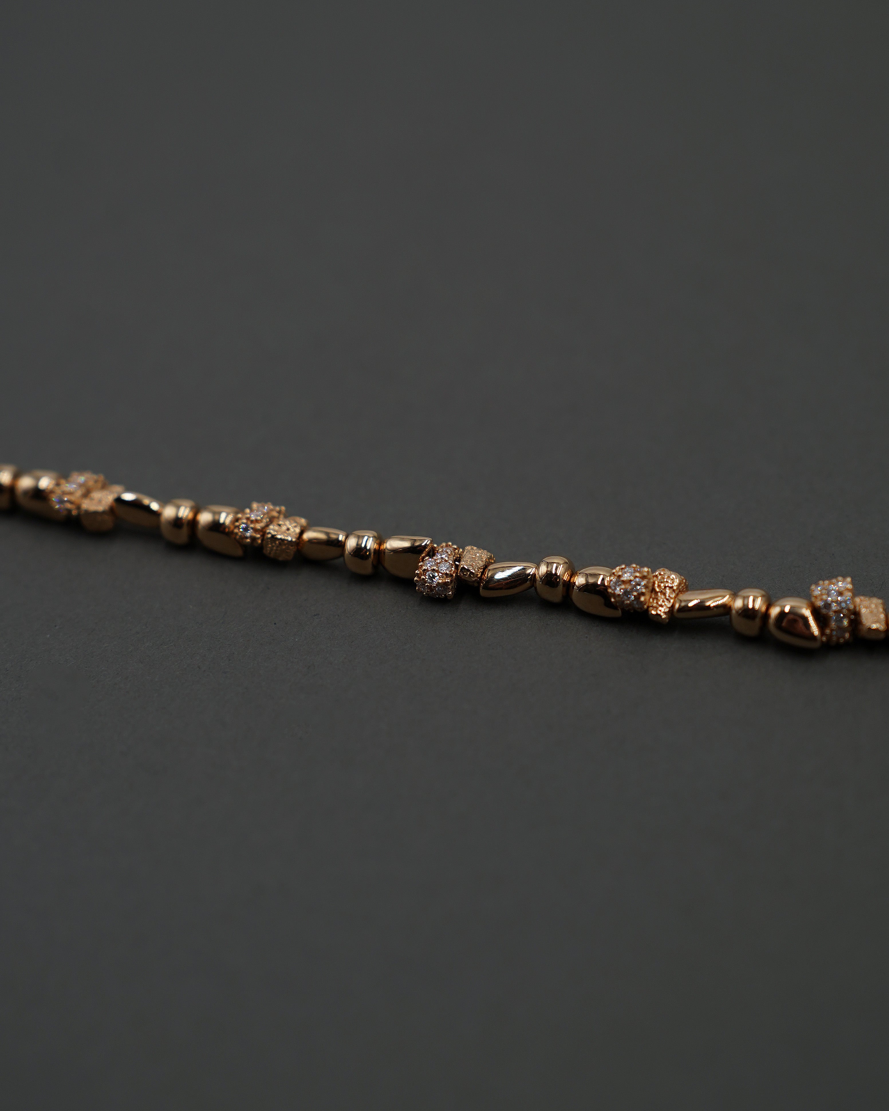 STENKUSTEN ARMBAND MINI FULL GULD + DIAMANTER18,5+2 CM