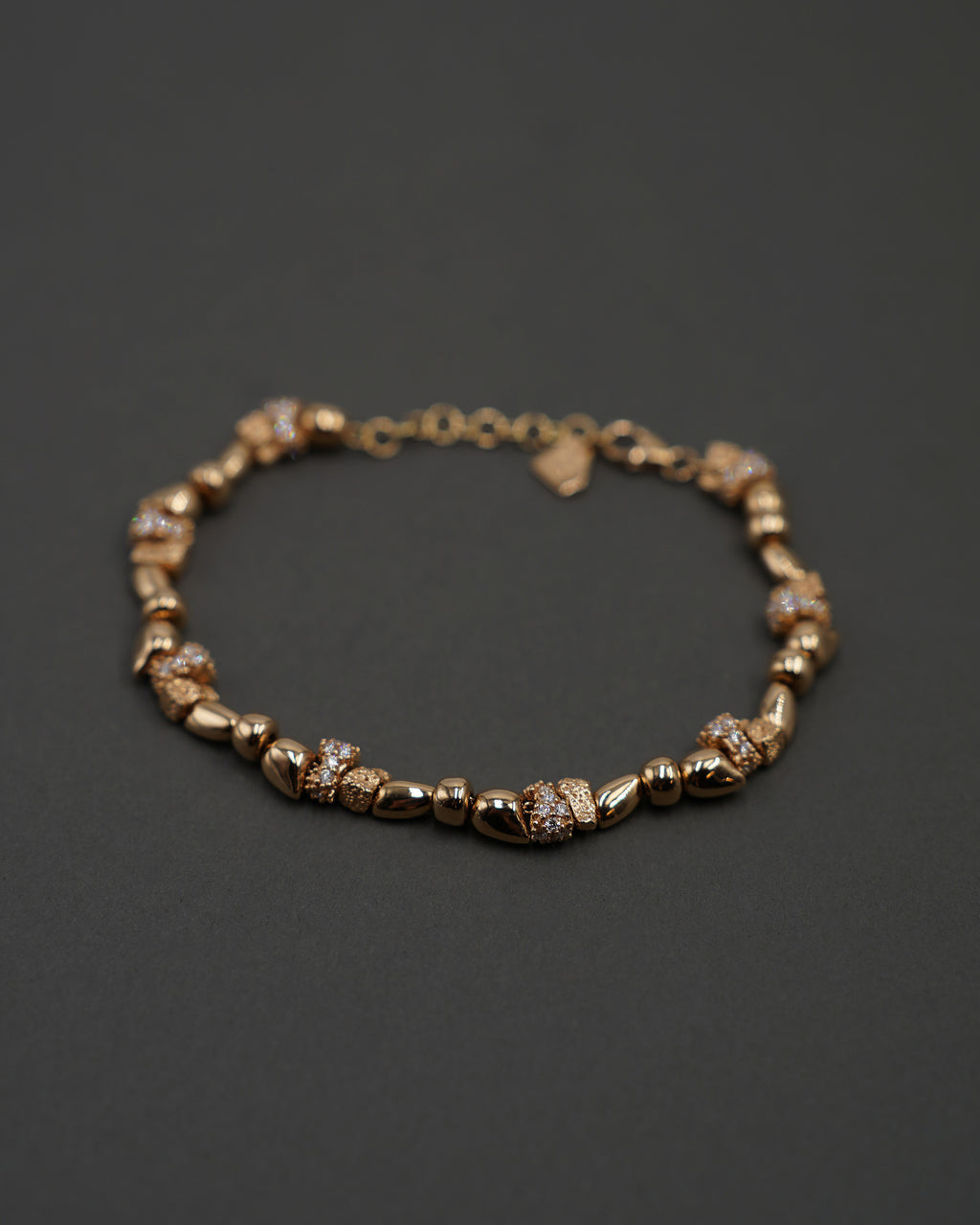 STENKUSTEN ARMBAND MINI FULL GULD + DIAMANTER18,5+2 CM