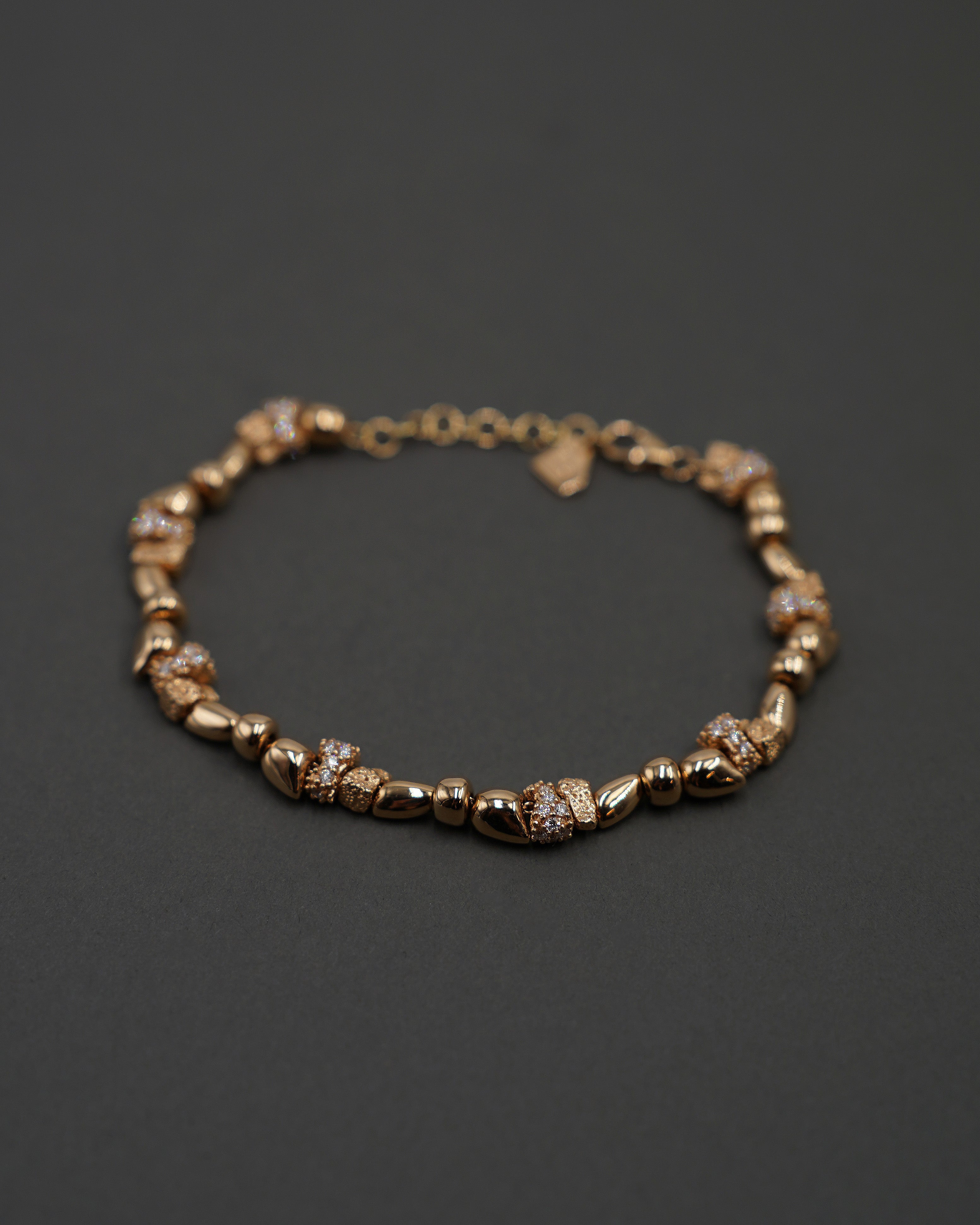 STENKUSTEN ARMBAND MINI FULL GULD + DIAMANTER18,5+2 CM