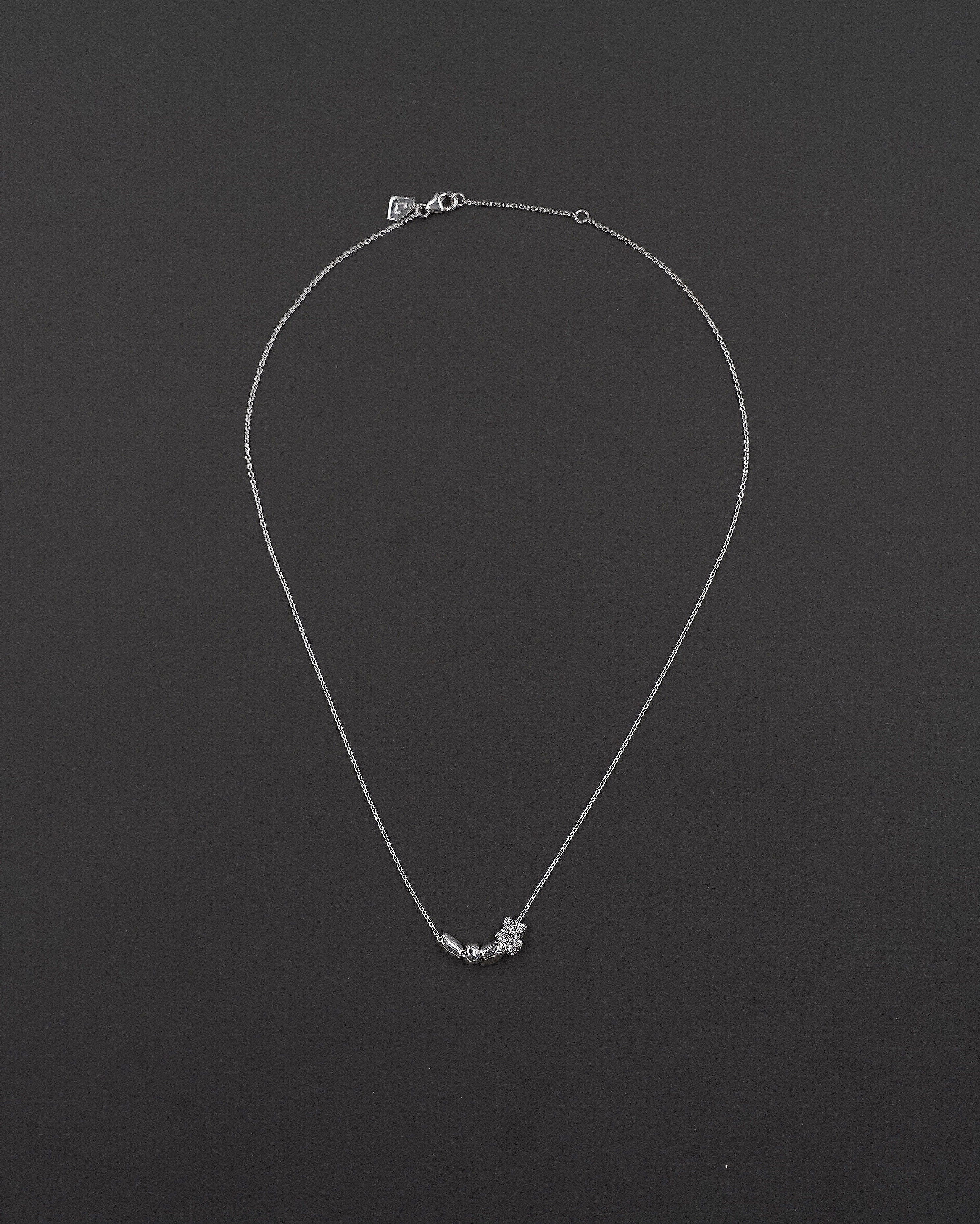 STENKUSTEN HALSBAND S DIAMANT SILVER