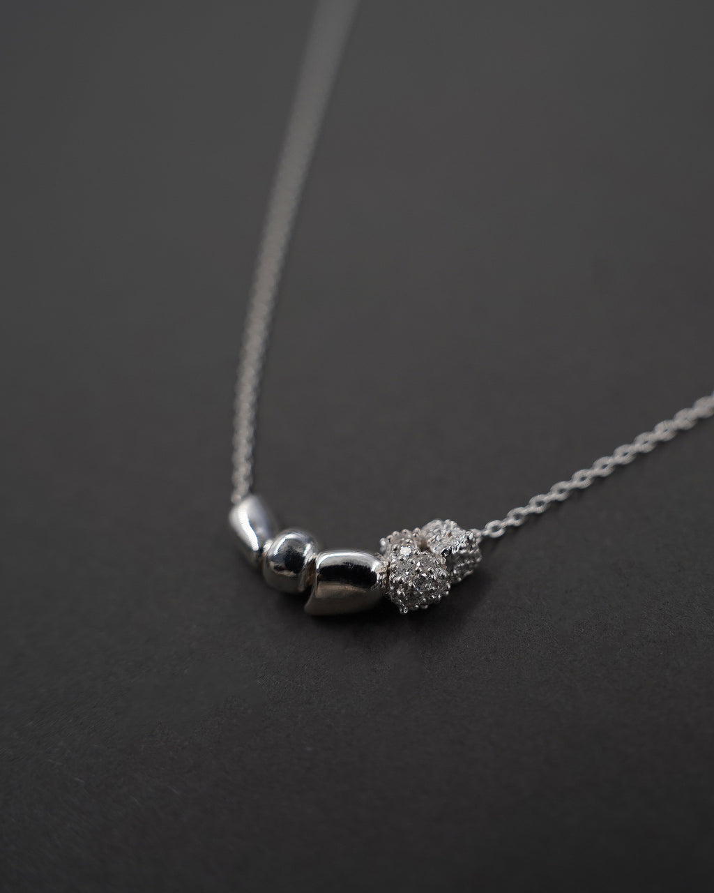 STENKUSTEN HALSBAND S DIAMANT SILVER